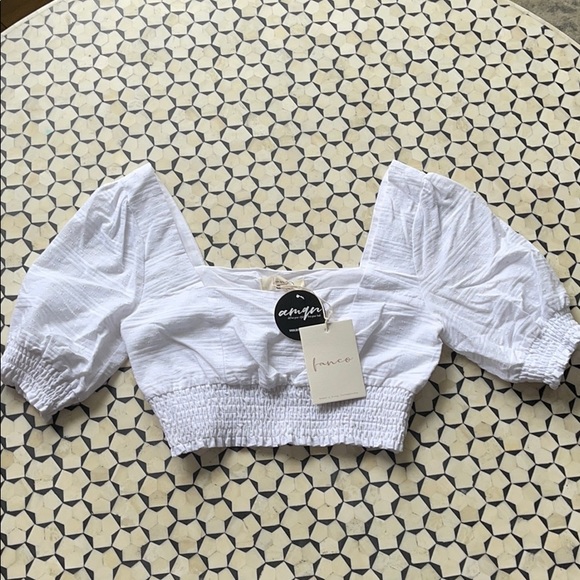 White Cotton Crop Top brand New - Picture 1 of 4